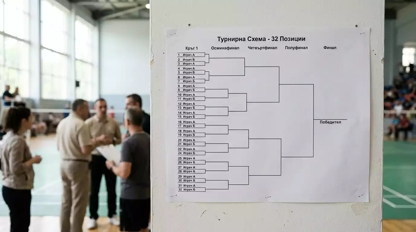 Турнирна схема с разпределени сийдинги в международен бадминтонен турнир