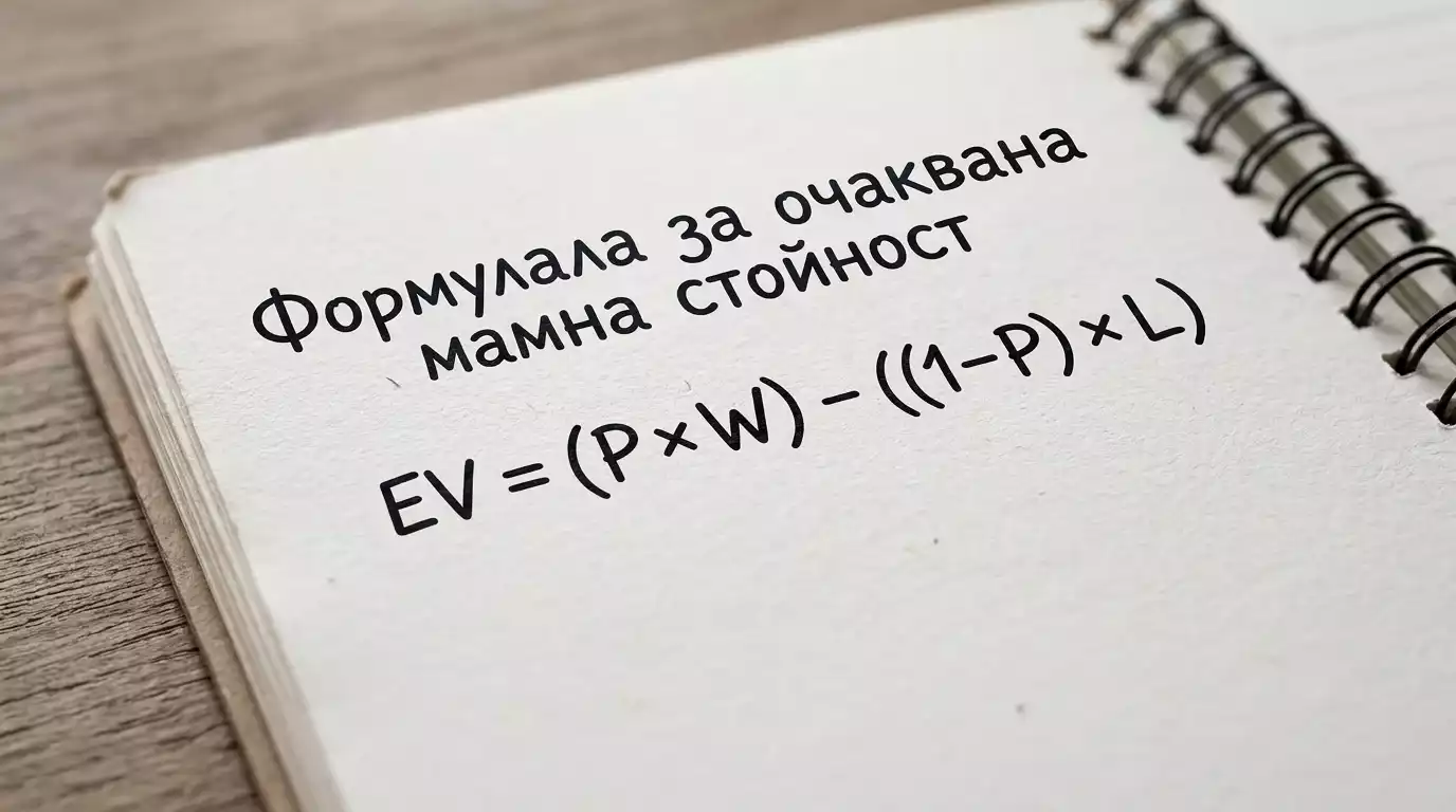 Ръчно написана формула за очаквана стойност на лист хартия