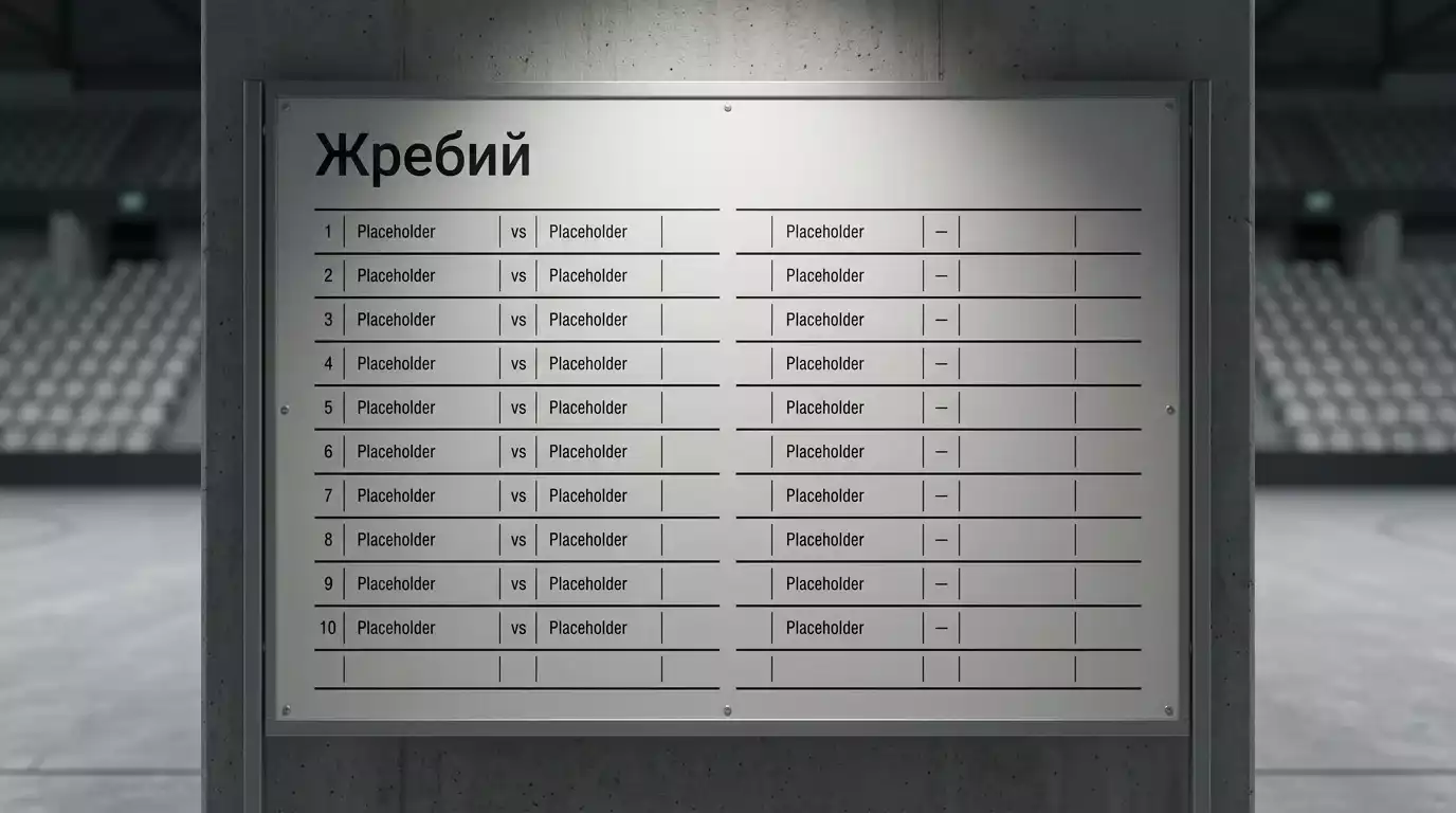 Дъска с реда на мачовете в отборна среща по бадминтон
