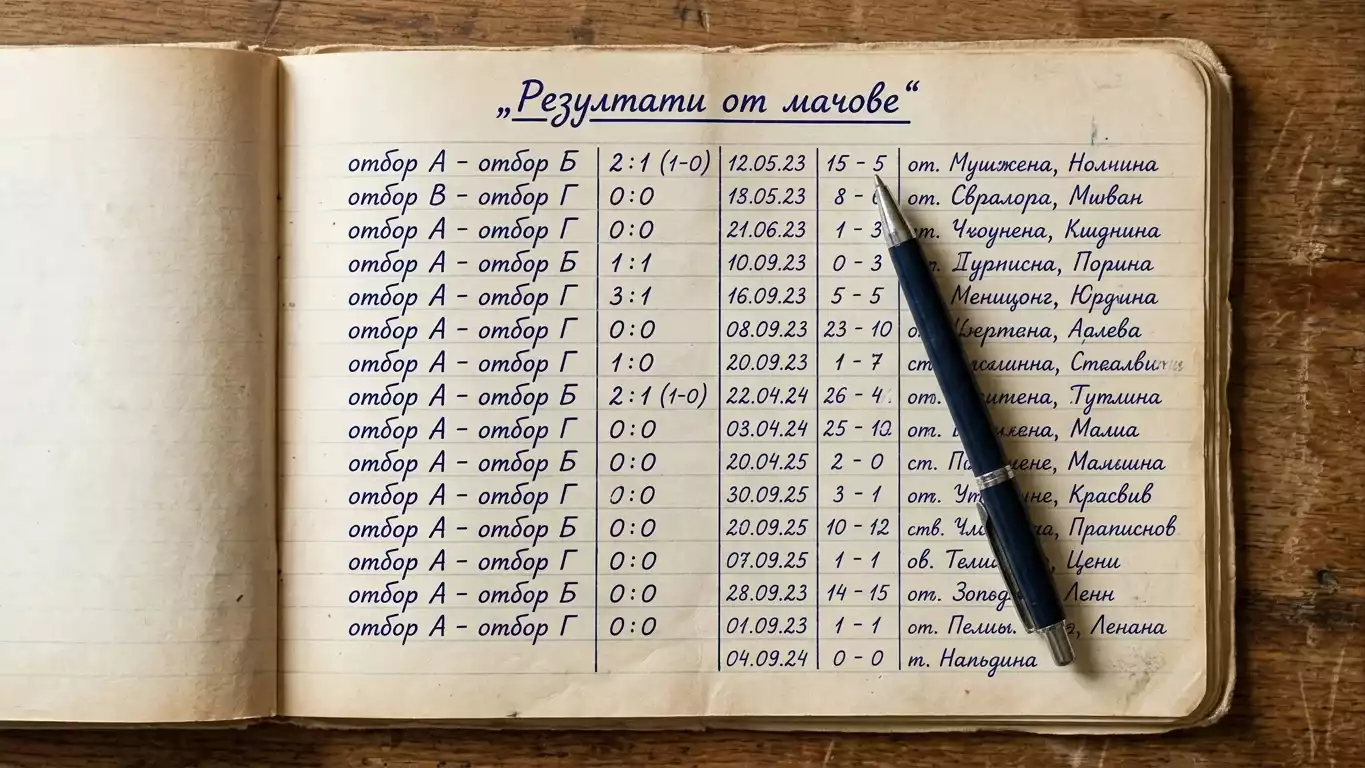 Дневник с проследяване на мачовете на конкретен бадминтон играч