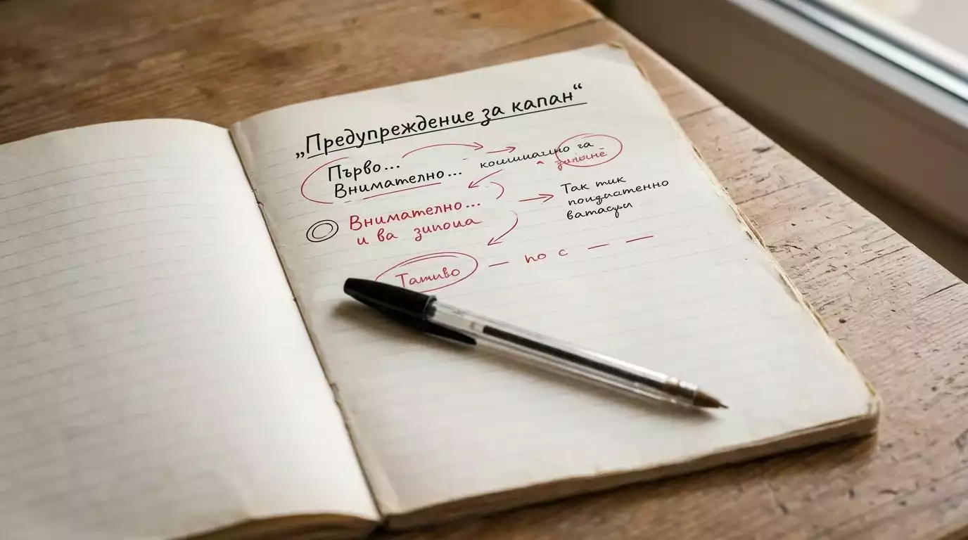 Бележник с предупреждения за капани при оценка на стойностен залог